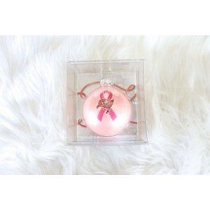 NFL Tampa Bay Buccaneers Breast Cancer Awareness Christmas Glass Ornament